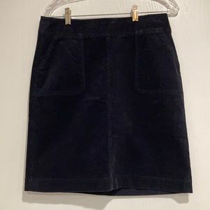 NWOT Size 6 Talbots Dark Blue Corduroy Pencil Skirt With Pockets